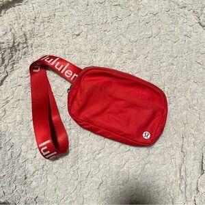 Red lululemon everywhere belt bag